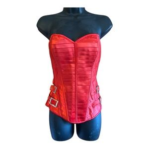 Shirley of Hollywood lace up or zip up red corset
